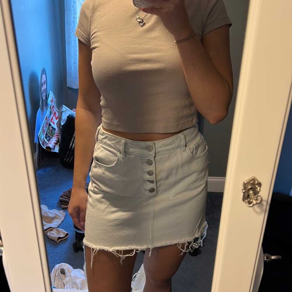 PacSun Button up jean skirt